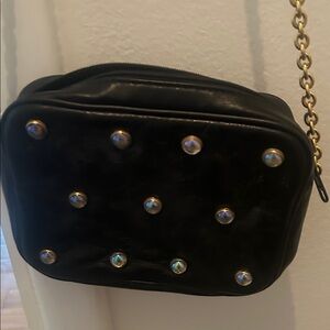 Chic Black Studded Crossbody Bag